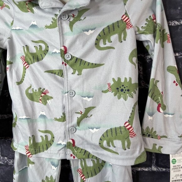 Just One You 5T Dinosaur Winter Christmas Pajama By Carters PJ 2-pc Set - Picture 3 of 12